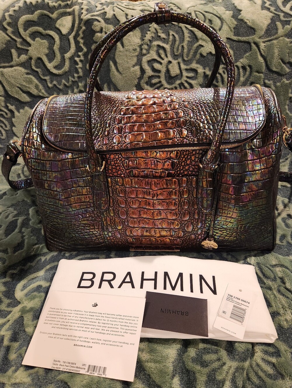 Brahmin Talulla Weekender, Black Pearl Ombre Melbourne- NWOT